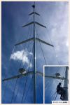 Installing new aerial at the top of the mast, Port Denarau Marina